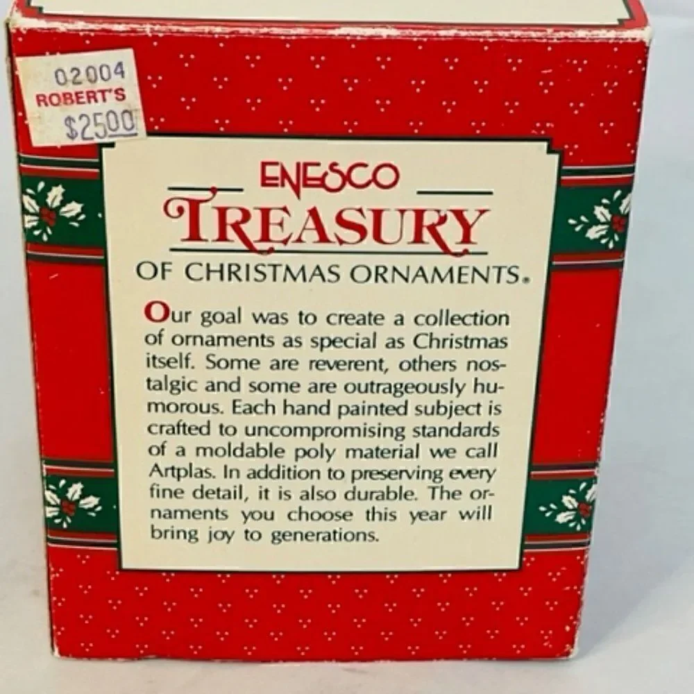 1990 1991 Enesco Mouse Mice Fireplace Frolic Christmas Ornament Home Sweet Home